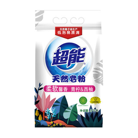 【苏宁专供】超能天然皂粉(馨香柔软)3kg图片