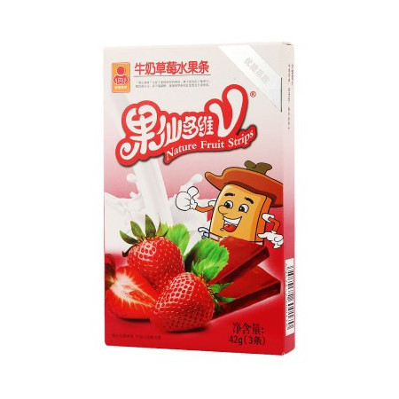 【苏宁专供】果仙多维V牛奶草莓果条42g