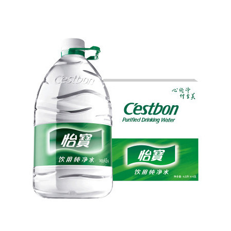 【苏宁专供】怡宝 纯净饮用水 4.5L*4 整箱装