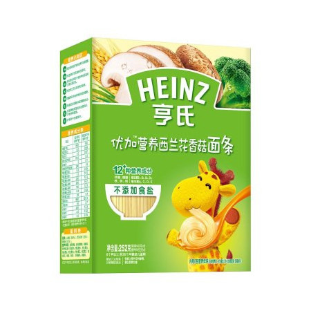 【苏宁专供】Heinz亨氏优加营养西兰花香菇面条252g图片