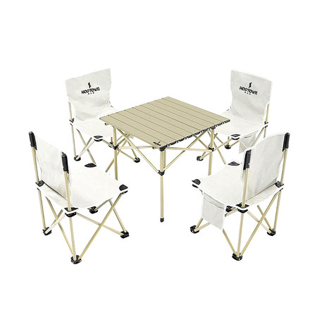 何大屋 休闲折叠桌椅套装 HDW1512（桌子1张+椅子4张）图片