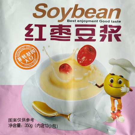 【非转基因大豆】圣丰速溶豆浆红枣原味冲调豆浆（350g/袋，内含12小包，14.9元，包邮）图片