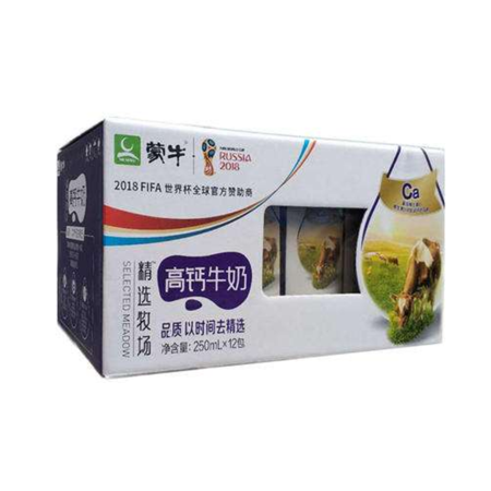 蒙牛 高钙纯牛奶250ml*12盒精选牧场整箱礼盒装老人儿童早餐奶图片