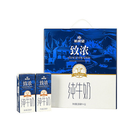 新希望（new hope） 苗条砖致浓纯牛奶250ml*12