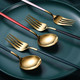 韩式网红可爱勺子叉子家用不锈钢汤勺甜品咖啡西瓜勺长柄餐勺套装