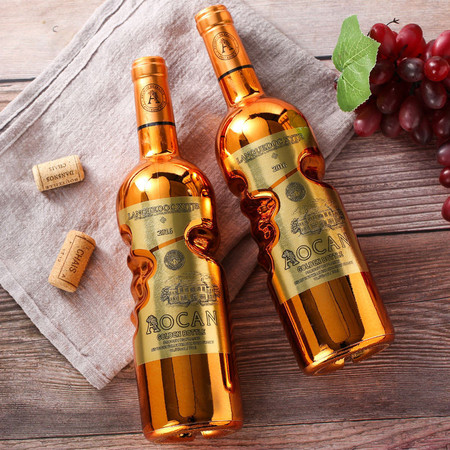高档红酒法国进口AOP级13.5度金樽干红葡萄酒750ML*2支装6瓶整箱图片