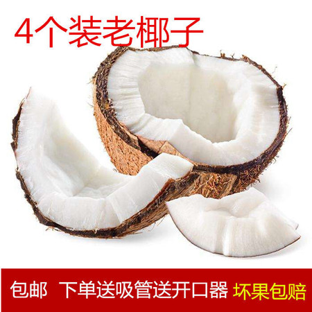 【4个29.9】海南老椰子新鲜去皮孕妇营养水果炖汤水果包邮图片