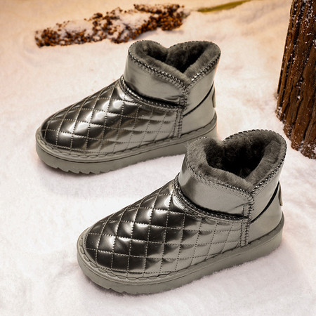 启言 儿童雪地靴2023冬季新款男童加绒加厚棉鞋中大童棉靴男孩靴子图片