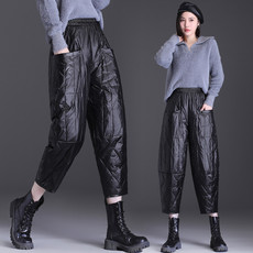 启言 冬季新款时尚气质宽松显瘦百搭洋气减龄保暖休闲裤