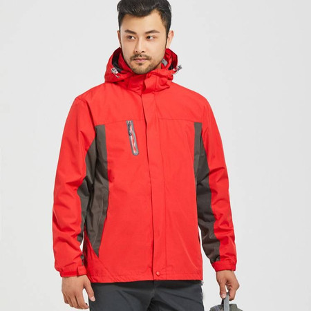启言 新款户外登山滑雪运动服两件套男加绒保暖外套三合一冲锋衣工作服图片