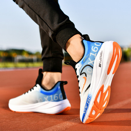 启言 青少年运动鞋男士碳板跑鞋春夏季网面透气体育专用竞速减震跑步鞋图片