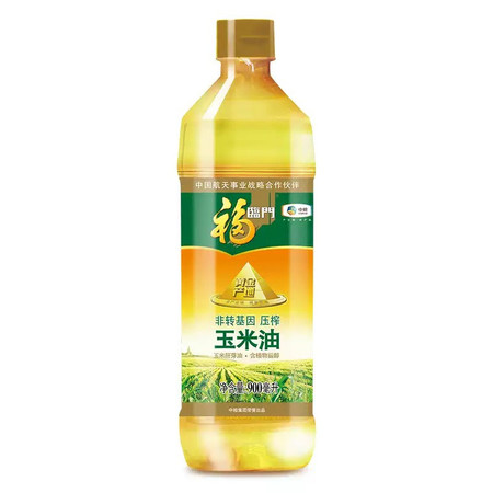 福临门 食用油 非转基因 压榨一级 黄金产地玉米胚芽油900ml