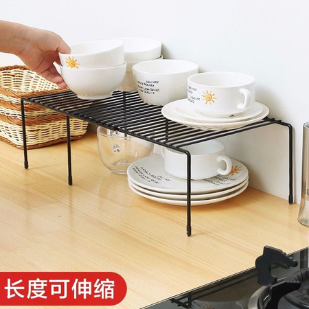 可伸缩不锈钢厨房置物架橱柜碗碟架厨具沥水收纳架家用调味品架子图片