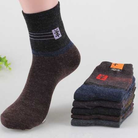 3双装男袜子冬季加厚保暖中筒棉袜吸汗防臭袜图片