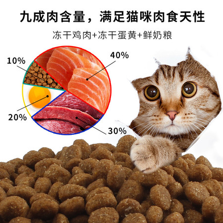 猫粮5斤装 幼猫成猫全阶鲜肉冻干猫粮无谷冻干猫粮 宠物冻干粮