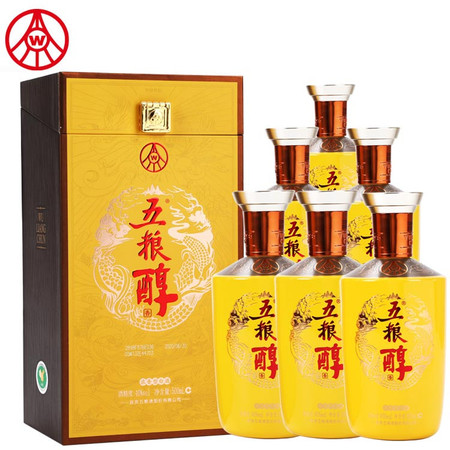 五粮液股份公司出品五.粮.醇 浓香型纯粮白酒金装 40度 500mL*6瓶