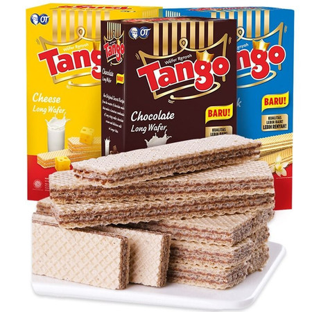 Tango 印尼进口芝士威化饼干巧克力夹心休闲零食小吃多口味160g*2盒图片