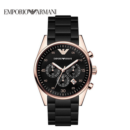 阿玛尼（Emporio Armani)手表 石英男表 经典时尚硅胶包钢带 AR5905