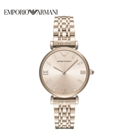 阿玛尼(Emporio Armani)手表 满天星商务个性时尚腕表简约钢带石英女表AR11059