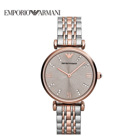 阿玛尼（Emporio Armani)手表钢制表带时尚休闲简约石英女士腕表AR1840