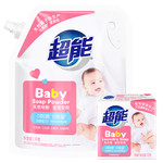 超能婴幼儿天然皂粉1kg+洗衣皂120g*1块