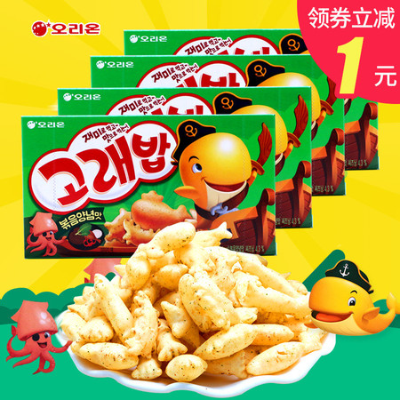 【领券立减1元】韩国进口食品好丽友好多鱼饼干46gx4盒儿童幼儿园办公室分享零食