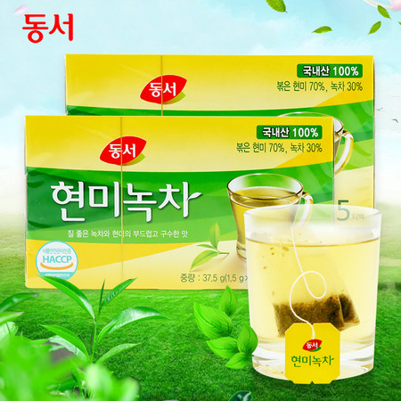 韩国进口东西牌米味绿茶37.5g*2盒独立包装冲泡茶办公室下午茶图片