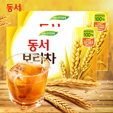  韩国进口食品东西牌大麦茶300gx2盒独立小包装烘焙冲泡茶办公室下午茶