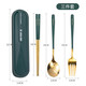 双枪 304不锈钢筷子勺子叉子套装 成人学生旅行公筷便携餐具3件套装