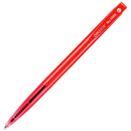 得力文具6506自动圆珠笔学生用按动式0.7mm办公室书写工具红黑蓝图片