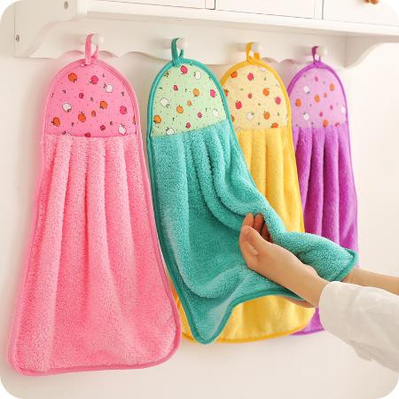 【5条装擦手巾】珊瑚绒擦手毛巾吸水不掉毛不沾油抹布洗碗布