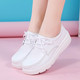 卓纪 护士鞋女软底新款韩版系带白色平底舒适透气防滑休闲单鞋女小白鞋