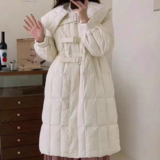 卓纪 羽绒服女2023年冬季新款韩版中长款海军领设计感洋气奶fuf