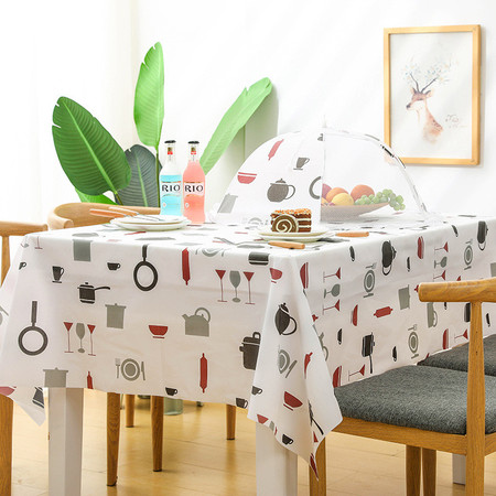 新款桌布PVC防水防油印花餐桌布北欧风餐布茶几台布防尘桌垫