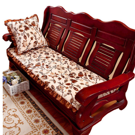定做坐垫加厚防滑实木沙发垫法莱绒单双人三人红木春秋椅垫可拆洗