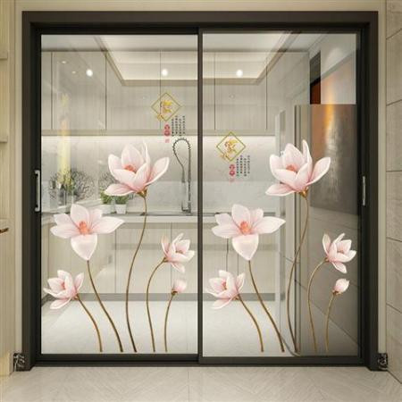 玻璃贴纸厨房门中国风3d立体花瓶墙贴画创意个性客厅阳台窗花贴花图片