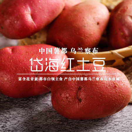 岱海 中国薯都内蒙古乌兰察布岱海红土豆5斤 沙绵糯香 产自中国薯都 富含花青素图片