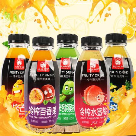 纯果汁饮料410mlx15瓶整箱5种口味百香果芒果蜜桃猕猴桃菠萝果汁图片