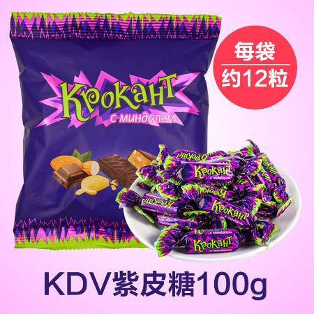 俄罗斯进口KDV紫皮糖巧克力礼物糖果零食批发过年新年货节100g起图片