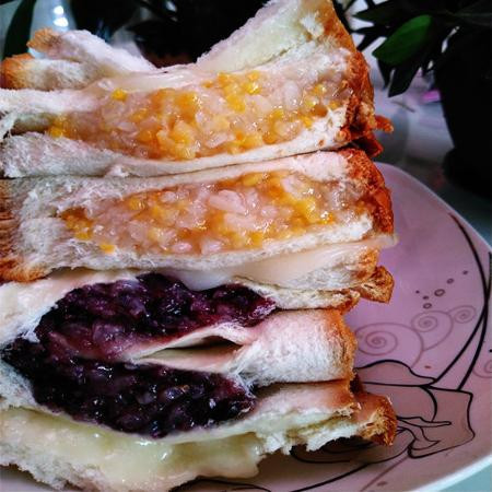 紫米奶酪面包550g/1100g玉米红豆夹心切片吐司三明治网红早餐糕点图片