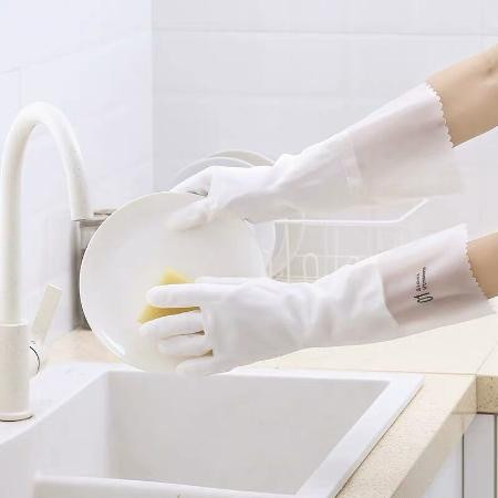 防水薄款洗碗手套乳胶家务女洗衣服刷碗胶皮橡胶加厚绒