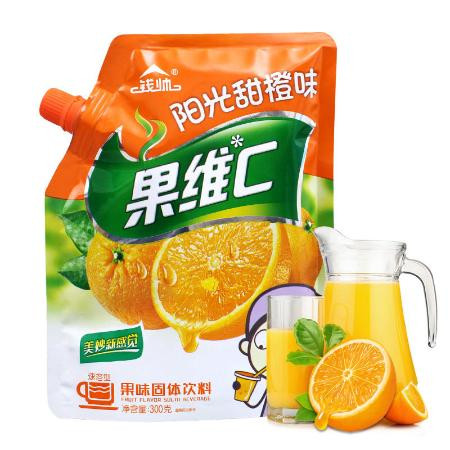 买2送杯子果汁粉300g果维C果珍饮料粉速溶浓缩橙汁粉冲泡饮品袋装