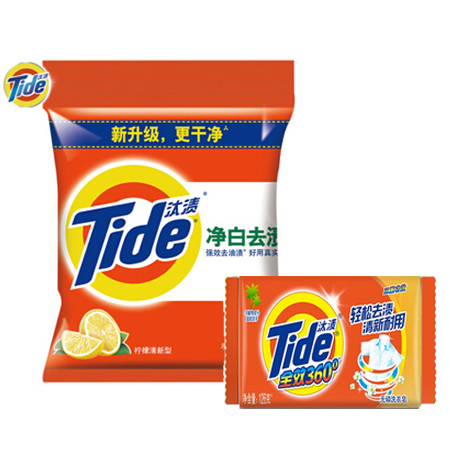 汰渍 Tide 净白去渍洗衣粉1.55kg/袋+洗衣皂126g*1【百万员工】图片