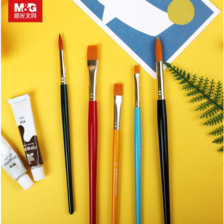 晨光/M&G 晨光文具ABH97865学生水粉水彩组合画笔套装5支装美术毛刷