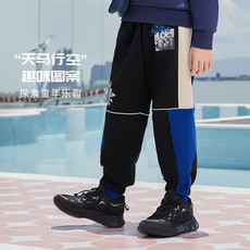 李宁/LI NING 裤子男大童运动生活系列天马行空处束脚宽松卫裤运动服春秋YKLS209