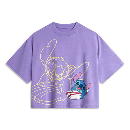 李宁/LI NING X迪士尼史迪奇联名系列女子宽松短袖T恤文化衫ATSU162图片