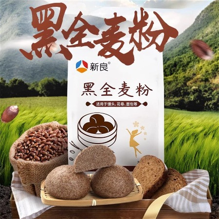 新良 黑全麦粉500g