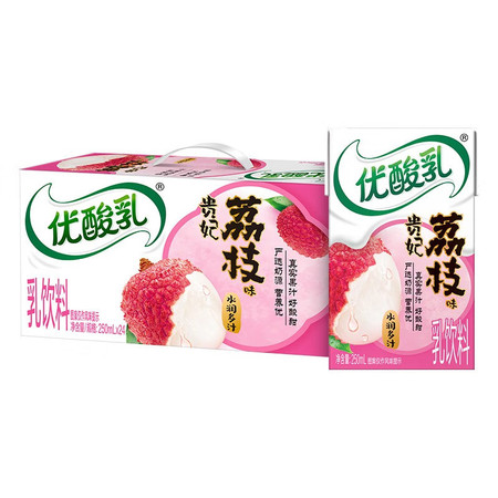 伊利 优酸乳贵妃荔枝味250ml*24盒/箱 乳饮料早餐伴侣