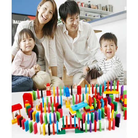 匠趣 吸塑120块10色/12色儿童木制标准比赛多米诺骨牌 儿童玩具