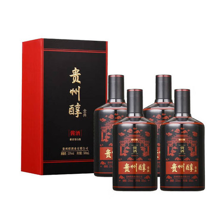 贵州醇 贵州醇 53度贵州醇金典整箱 500mL*4瓶 酱香型白酒